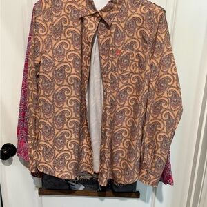 Cinch ladies western rodeo Cowgirl button up shirt size L.